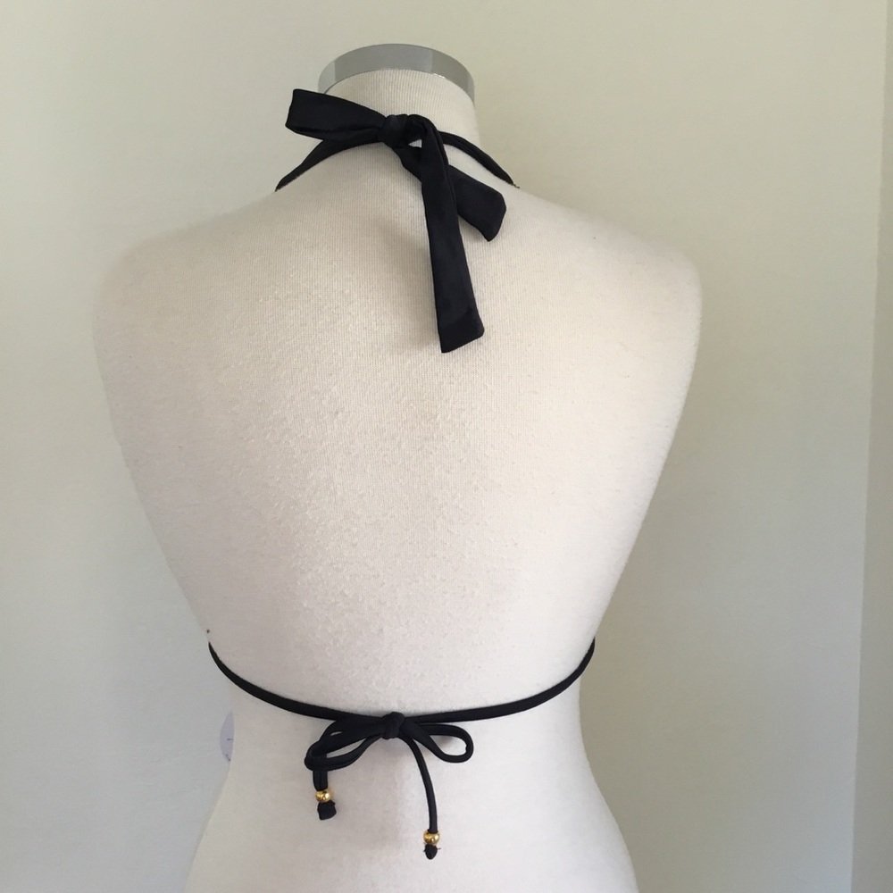 PQ Swim Midnight Gold Lace Halter Bikini Top - NWT, Size Large - Picture 5 of 12